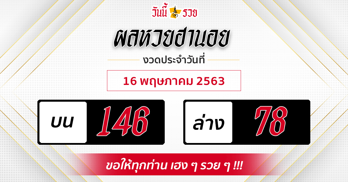 ผลหวยฮานอย 16 พ.ค.