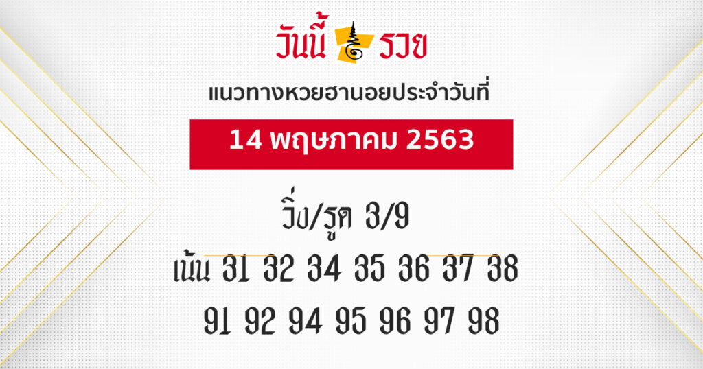 แนวทางหวยฮานอย 14 พ.ค. 63