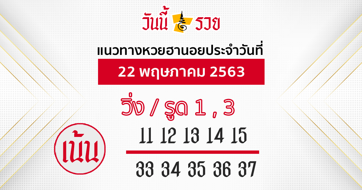 แนวทางหวยฮานอย 22 พ.ค.