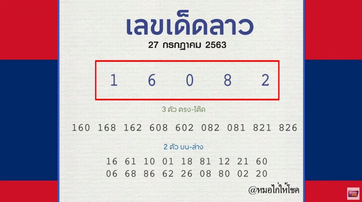 หวยลาว หมอไก่ให้โชค 27 ก.ค.