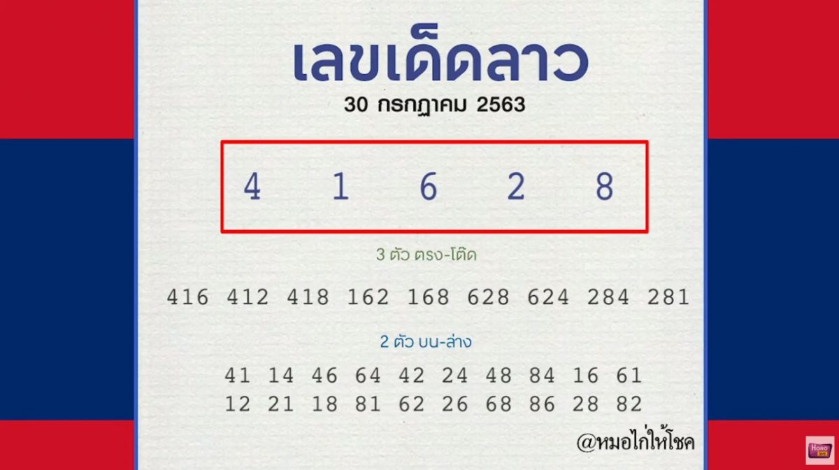 หวยลาว หมอไก่ให้โชค 30 ก.ค.