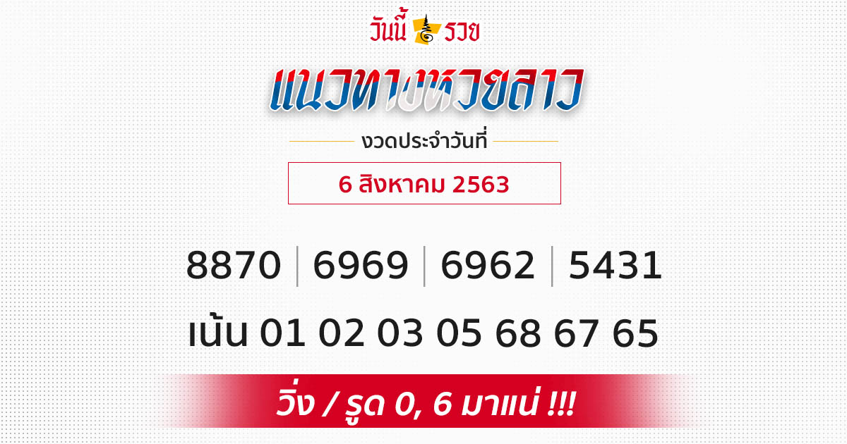 แจกเลขเด็ด แนวทางหวยลาว