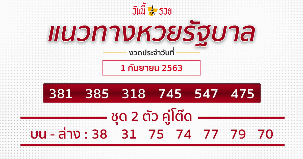 แนวทางหวยรัฐบาล