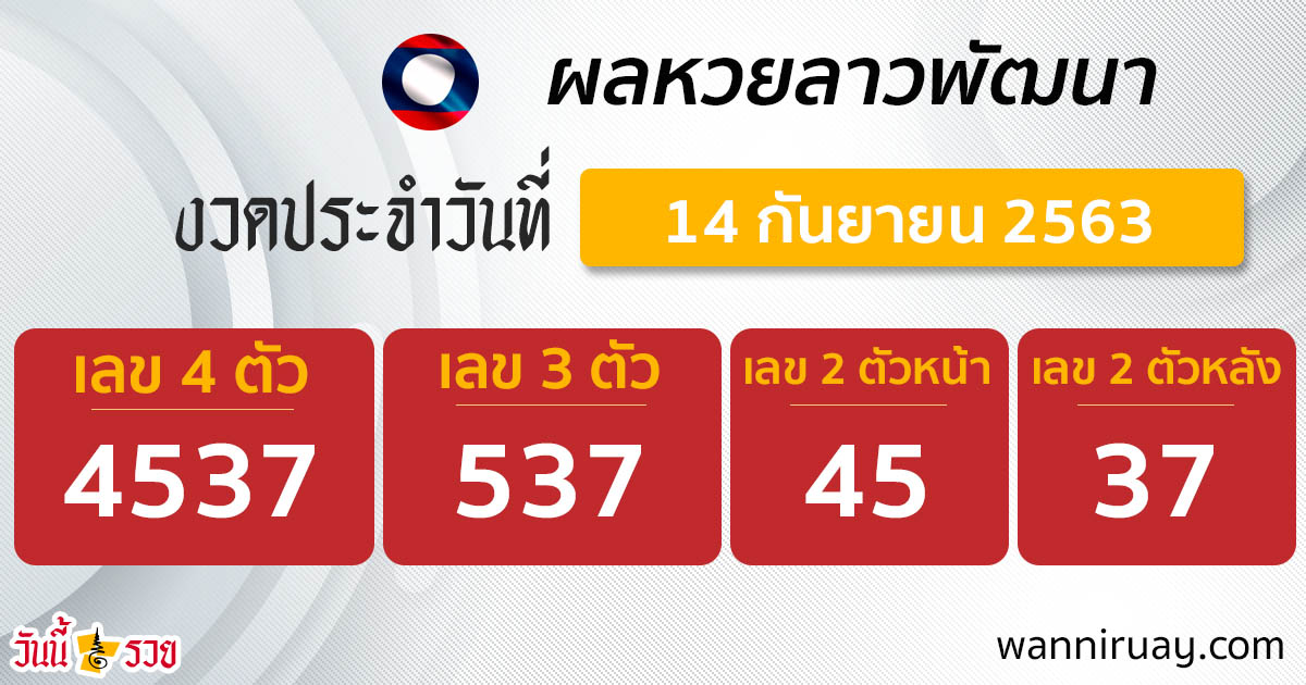 ผลหวยลาว 14/9/63