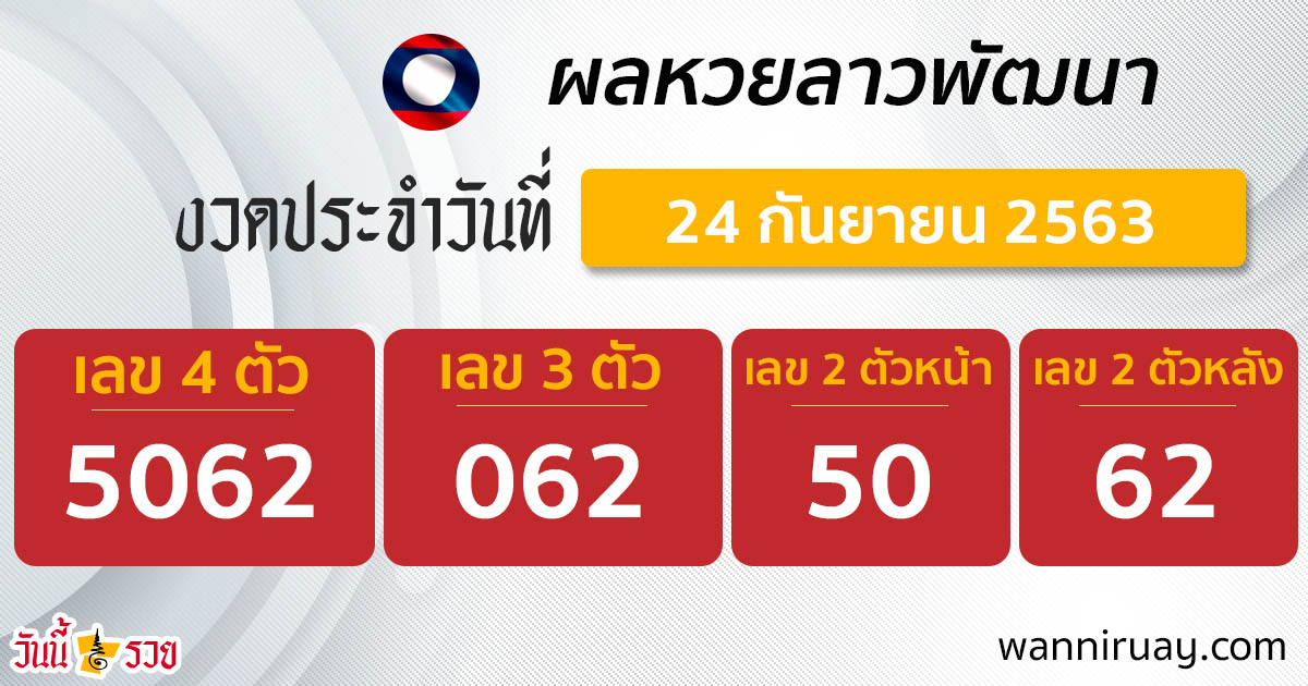 ผลหวยลาว 24/9/63