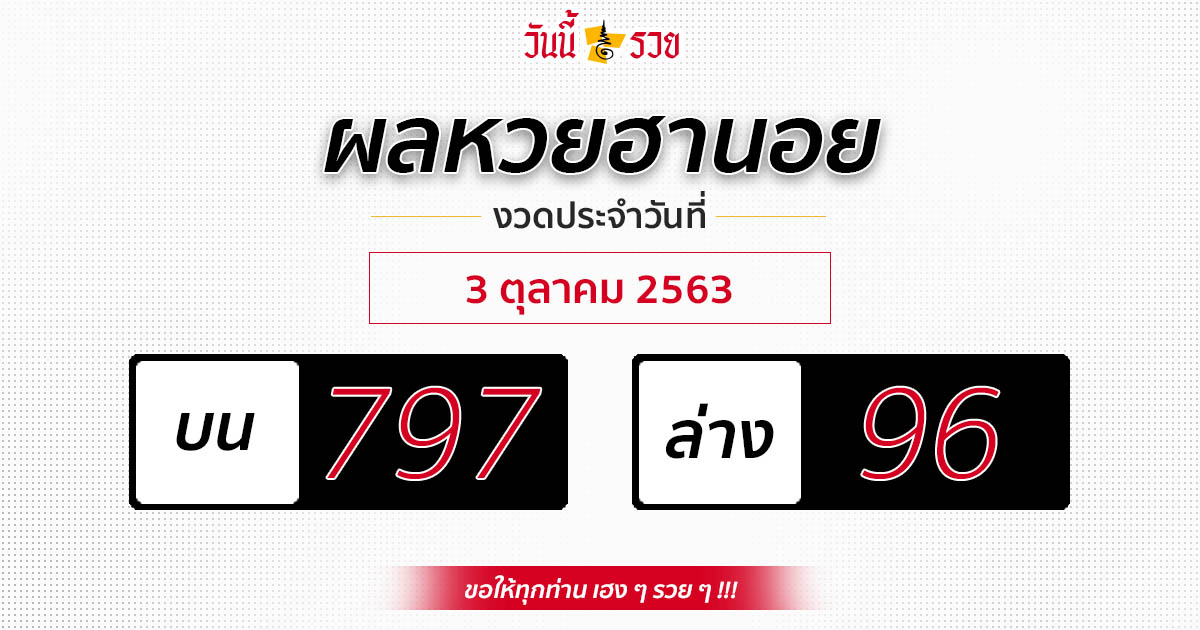 ผลหวยฮานอย 3/10/63