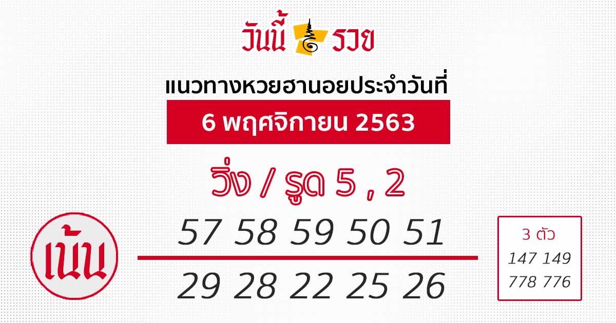 หวยฮานอย 6/11/63