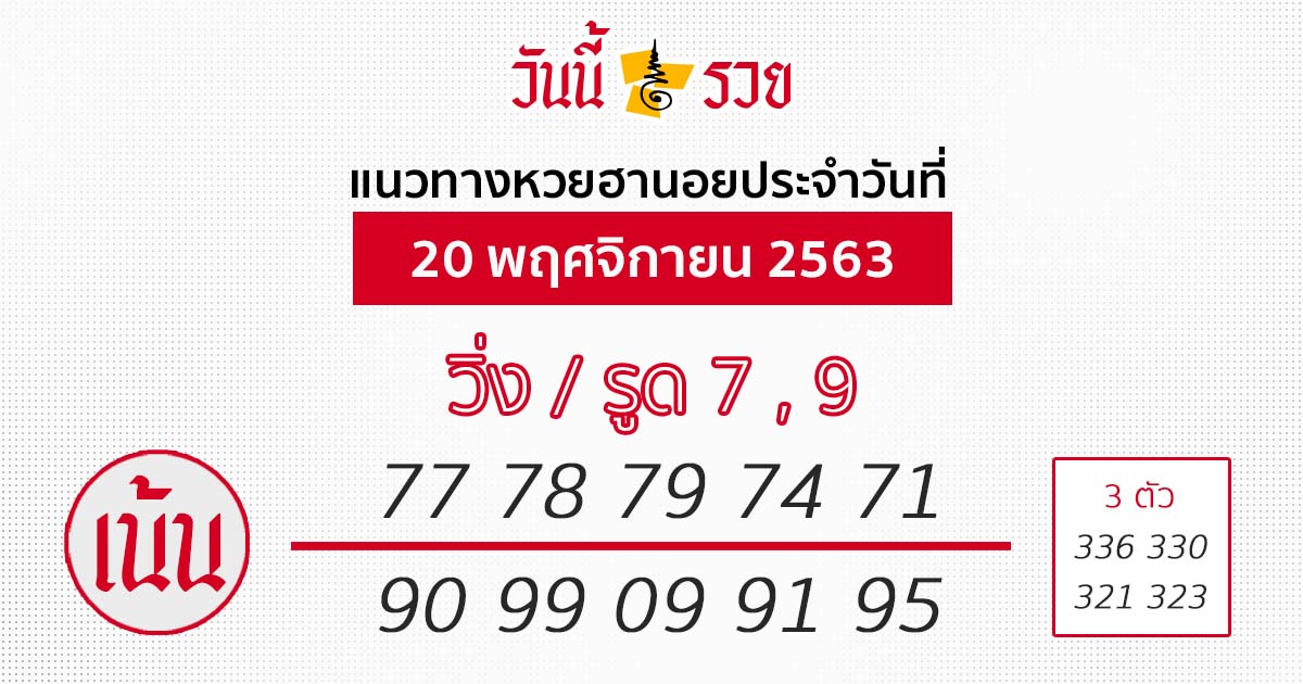 หวยฮานอย 20/11/63